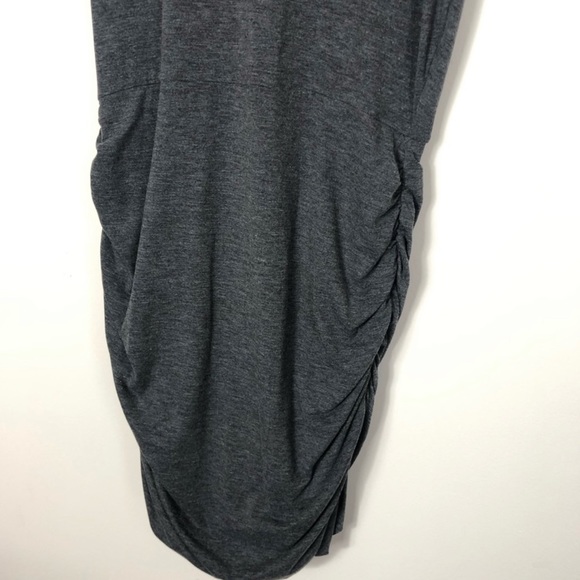 {ATHLETA} Gray Tee Racerback Ruched Dress Medium - Picture 8 of 9